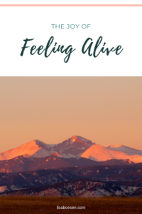 joy of feeling alive